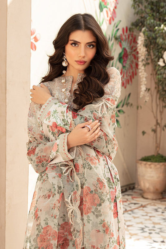 ATTIREDGE VANIYA 3 PEC FLORAL DESIGN | FABRIC: SWISS LAWN & ORGENZA