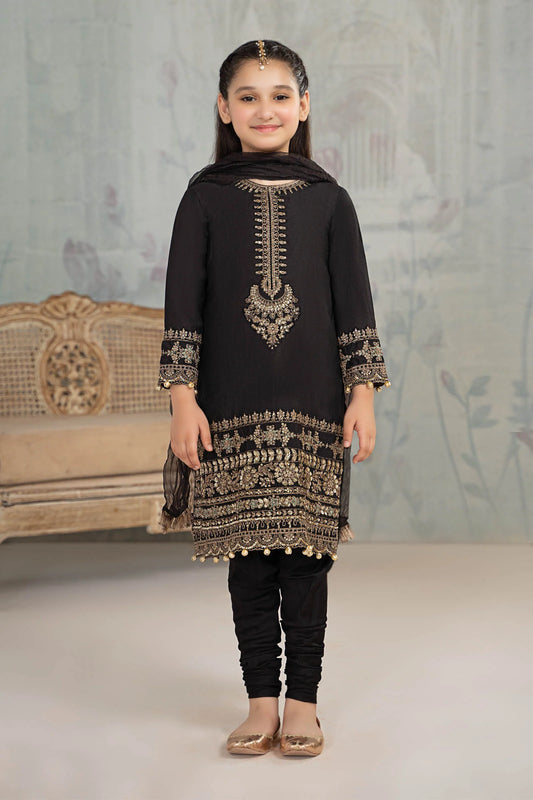 Maria.B. 3 Piece Embroidered Black Lawn Cotton Suit