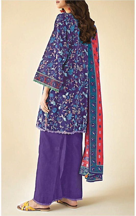 3 Pcs Women's Unstitched Printed Suit
